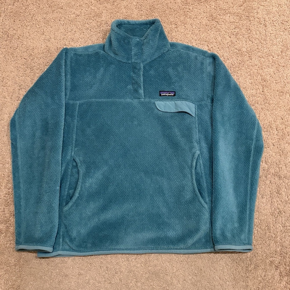 Patagonia ReTool Snap-T Pullover Fleece Sweatshirt Womens Medium Green Polartec